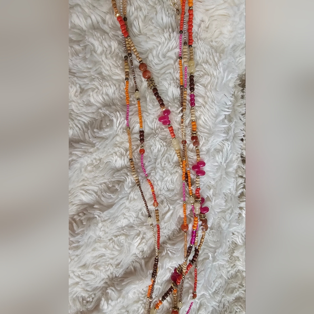 Chicos Three Stranded Multi Colored Beaded Statem… - image 7